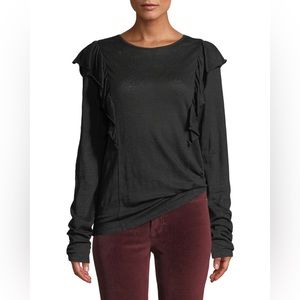 Frame ruffles long sleeve top, size S/p